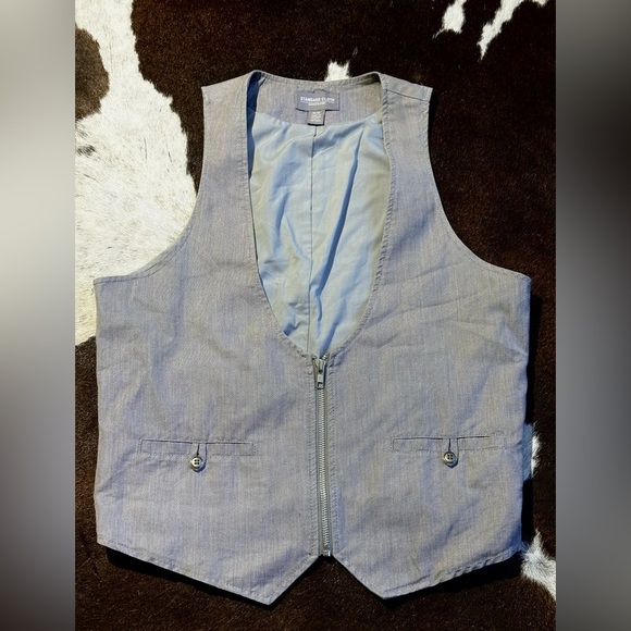 Standard Cloth Zip Up Grey Vest - Picture 1 of 3